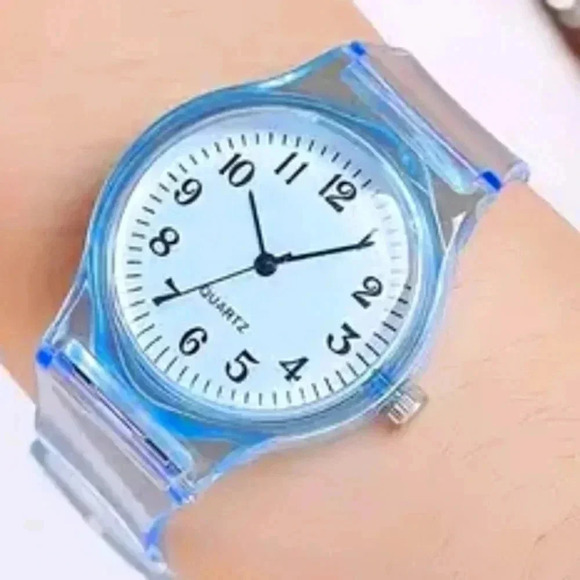 None Jewelry - Round Easy Read Watch Simple Transparent Strap Electronic Watch Trendy ..NWT